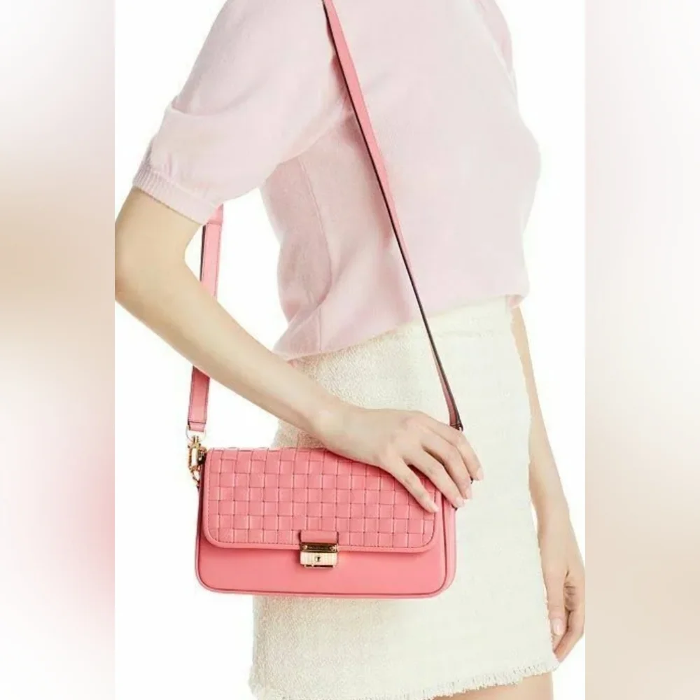 Michael Michael Kors Bradshaw Woven Leather Convertible Shoulder Bag NWT - Picture 2 of 5